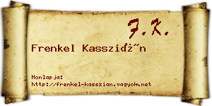 Frenkel Kasszián névjegykártya